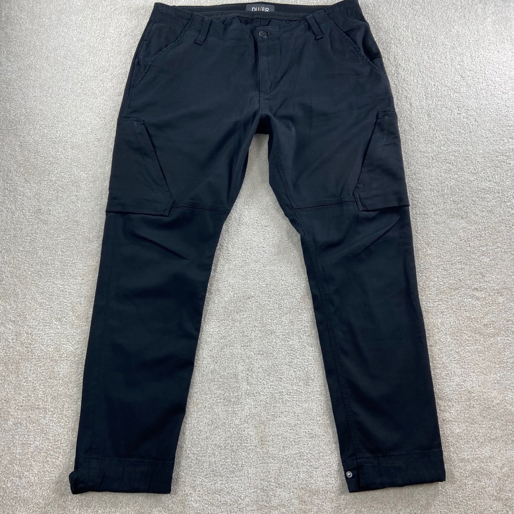 DU/ER Live Free Adventure Cargo Pants Mens 36x30 Black Stretch Utility Trousers
